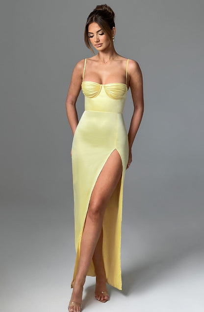Alora Maxi Elbise - Limon Sarısı