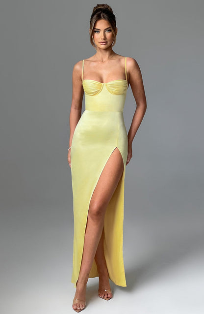 Alora Maxi Elbise - Limon Sarısı