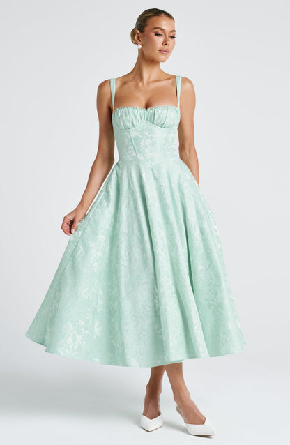 Amity Midi Elbise - Mint Yeşili