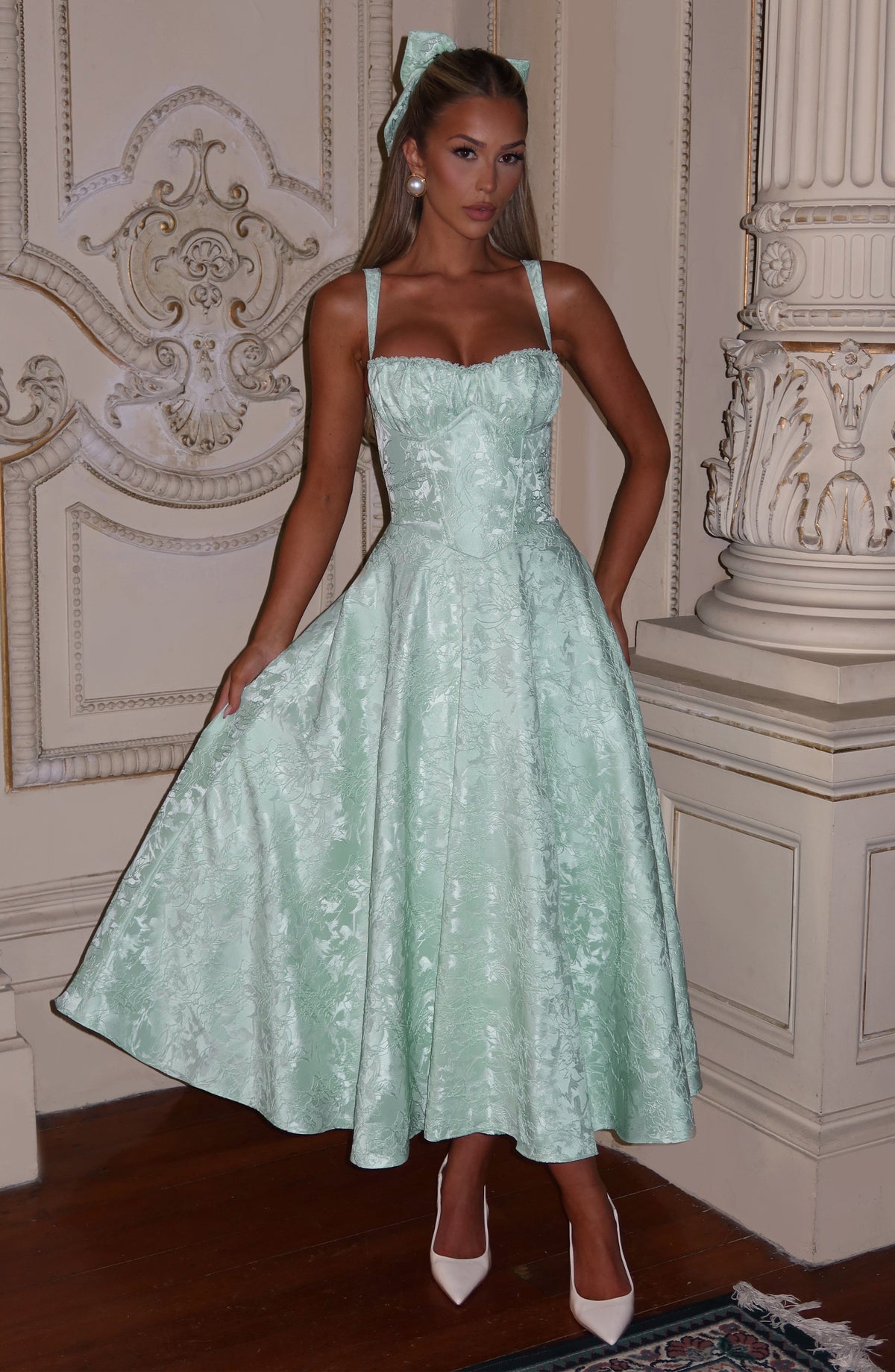 Amity Midi Elbise - Mint Yeşili