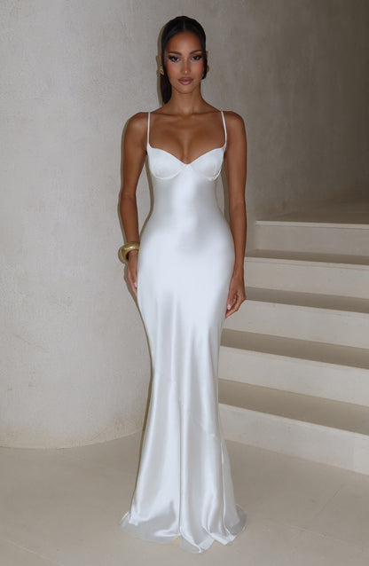 Amorette Maxi Elbise - Fildişi