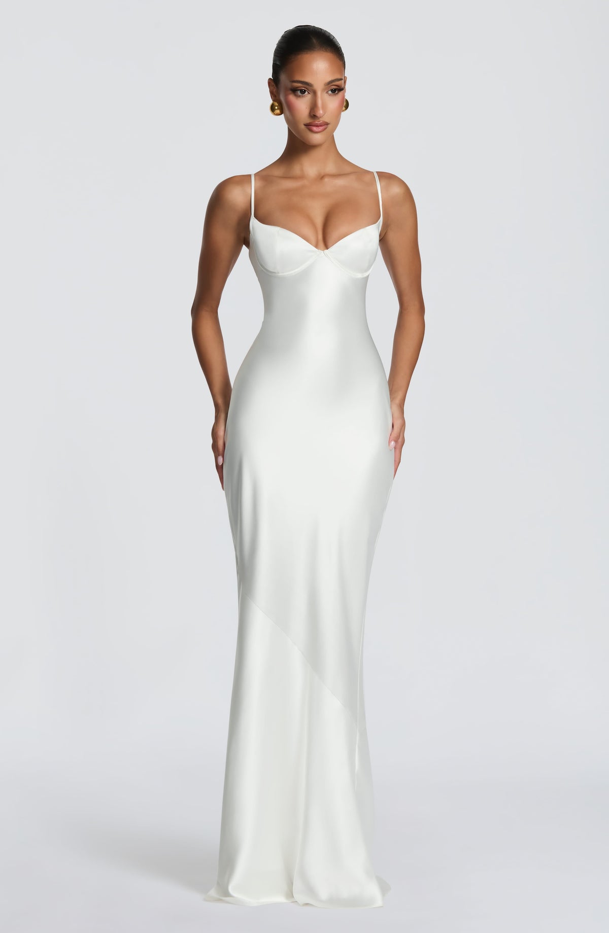 Amorette Maxi Elbise - Fildişi