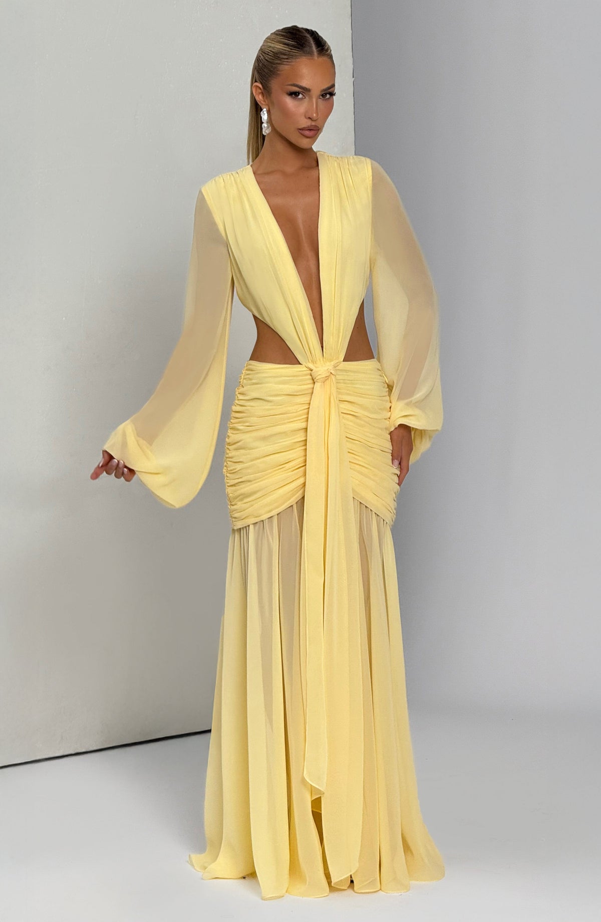 Andrina Maxi Elbise - Limon Sarısı
