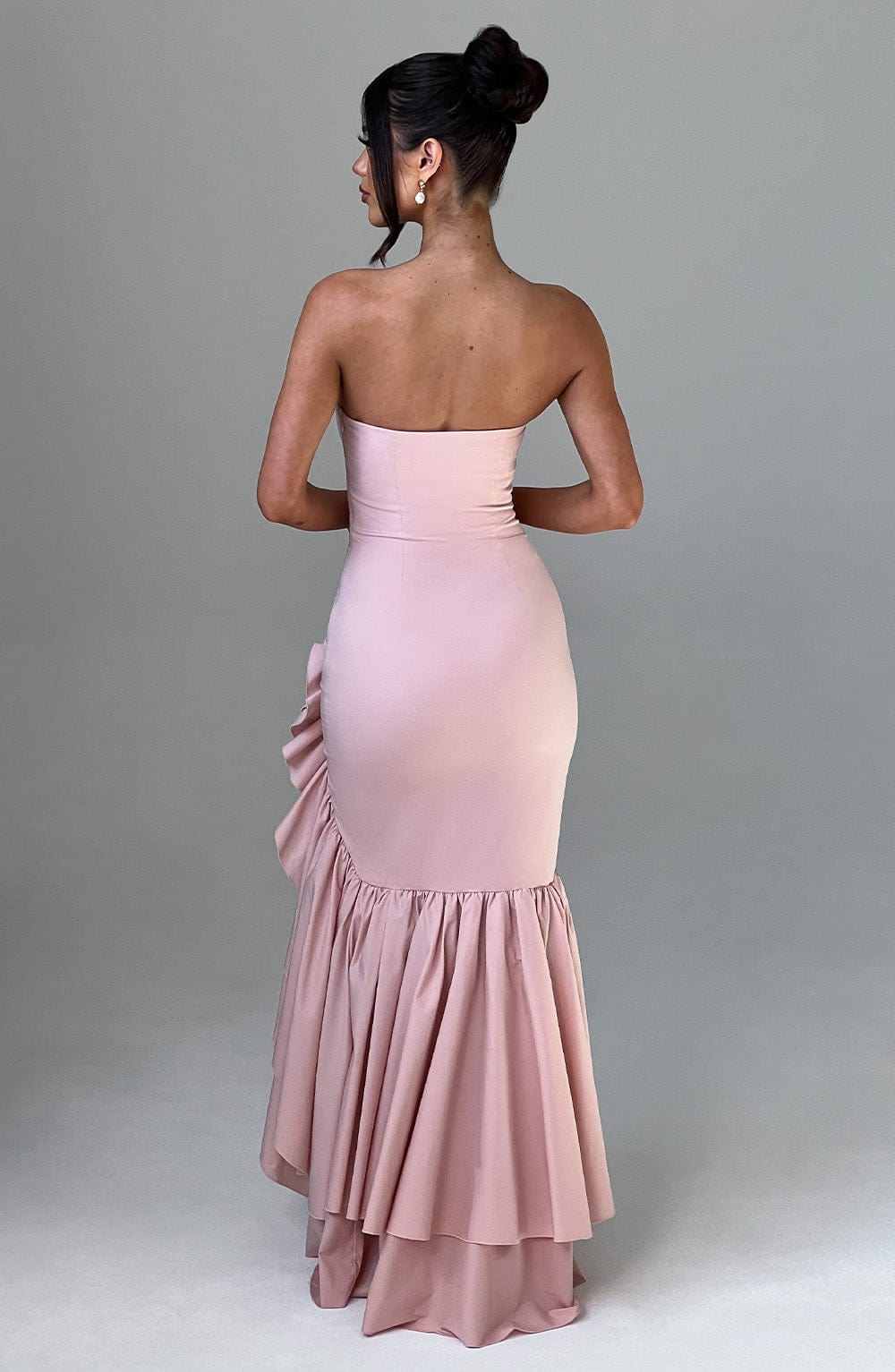 Angelina Maxi Elbise - Pudra