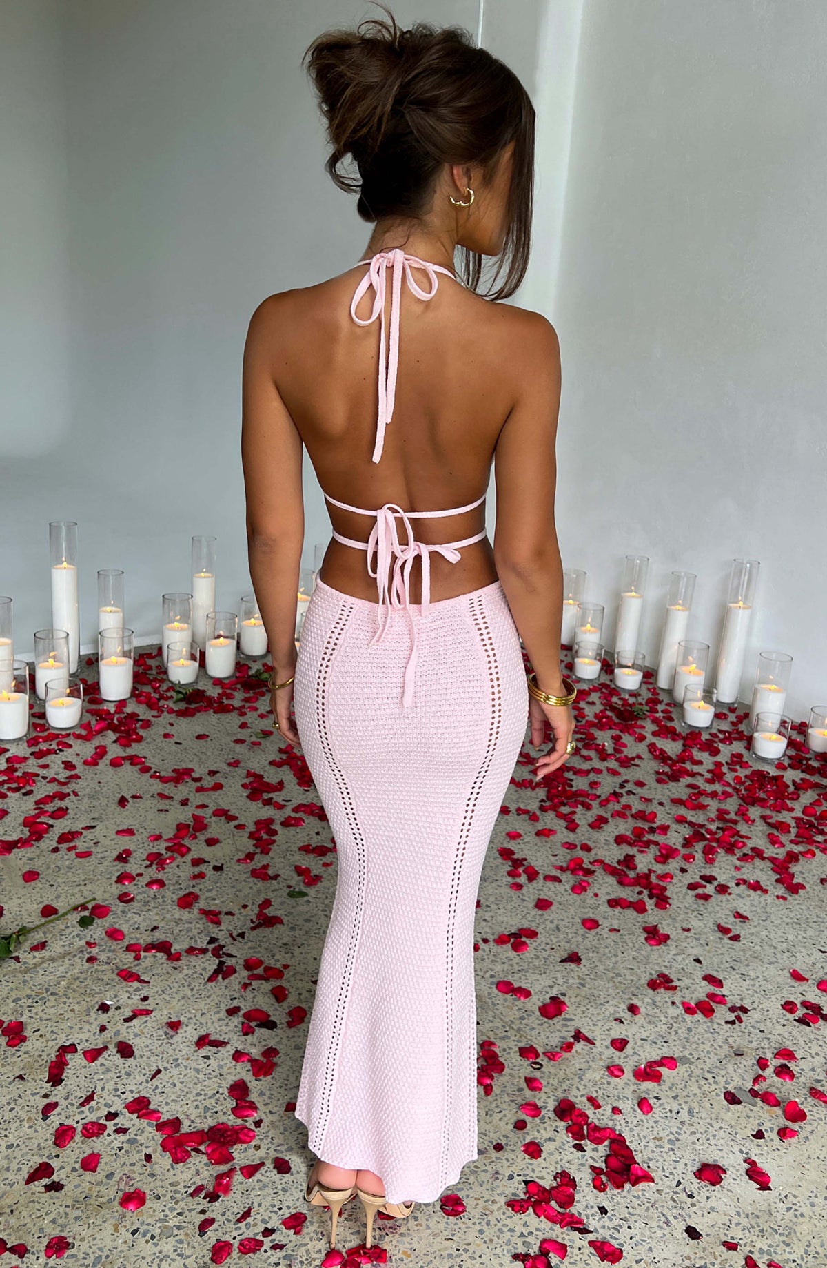 Arabella Maxi Elbise - Pudra