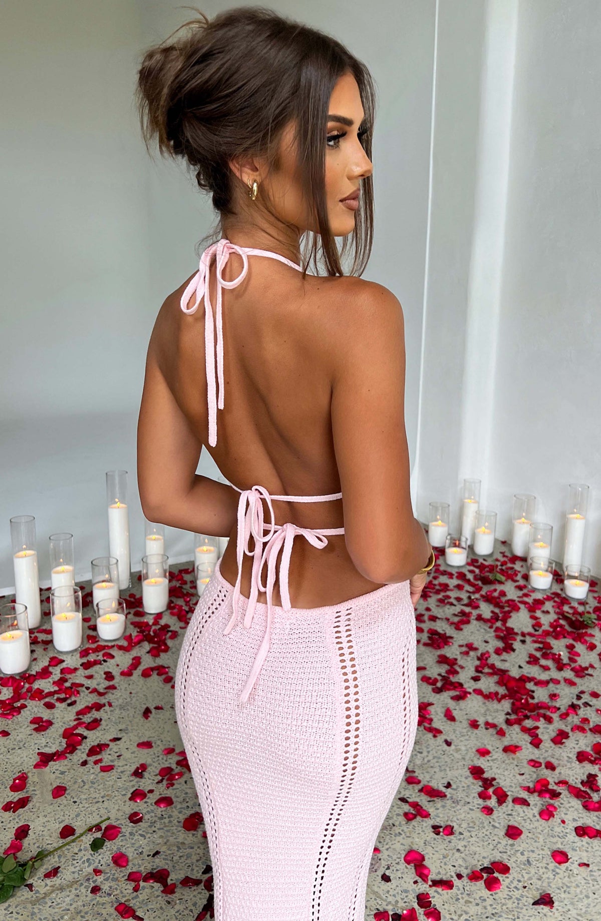 Arabella Maxi Elbise - Pudra