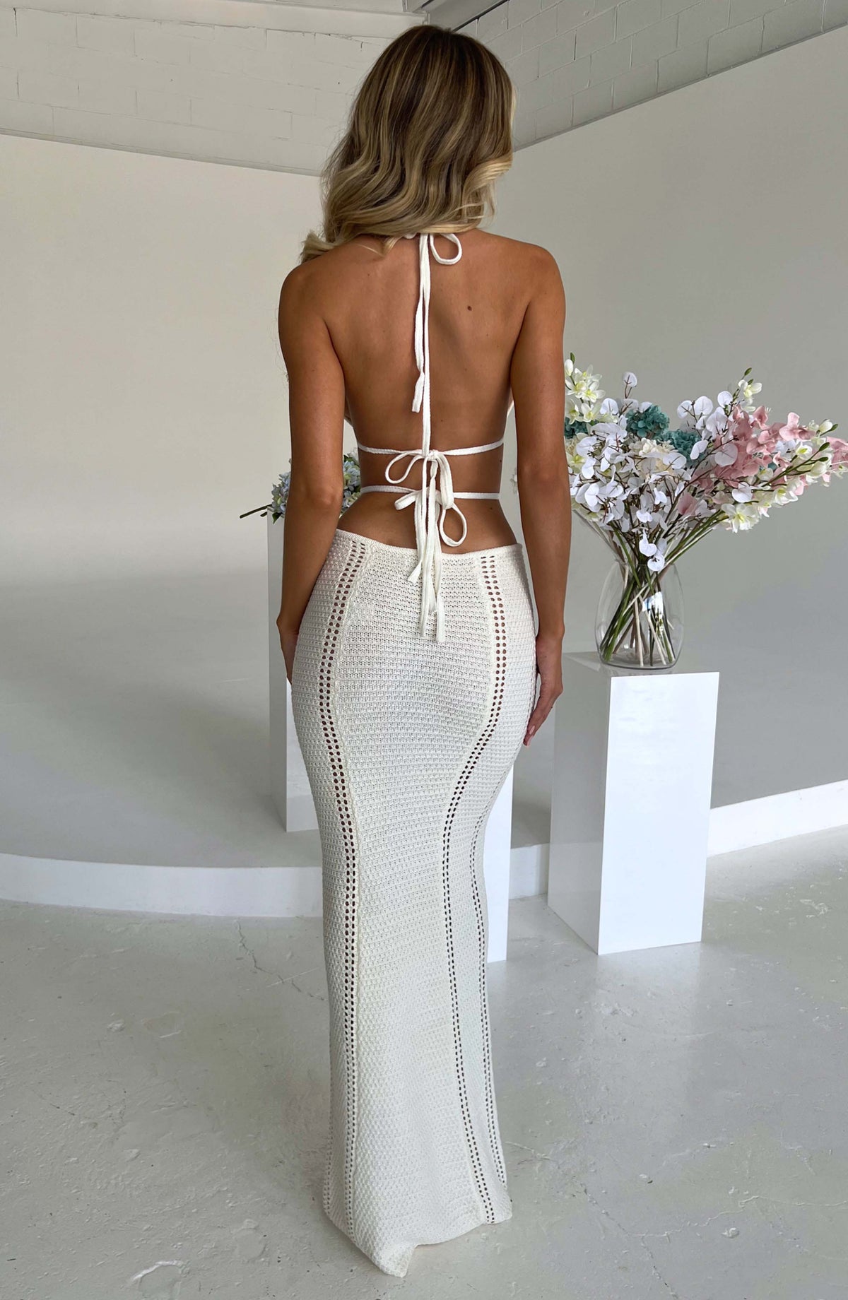 Arabella Maxi Elbise - Beyaz