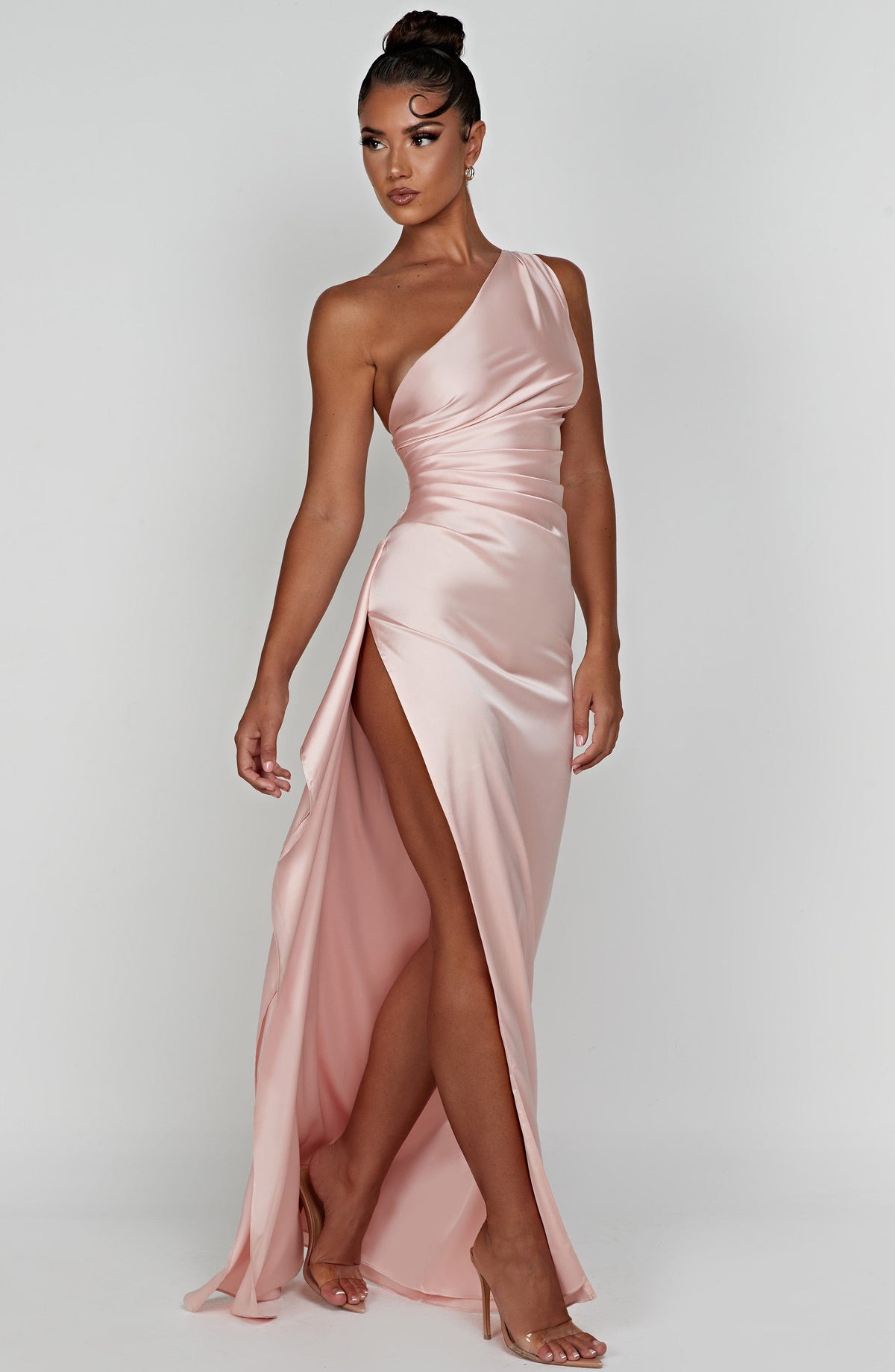 Ariel Maxi Elbise - Pudra