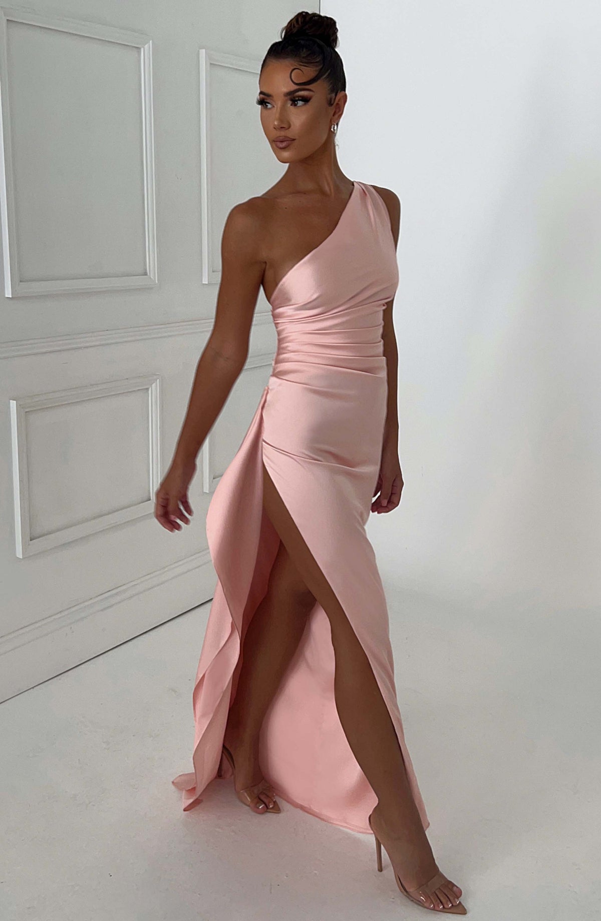 Ariel Maxi Elbise - Pudra