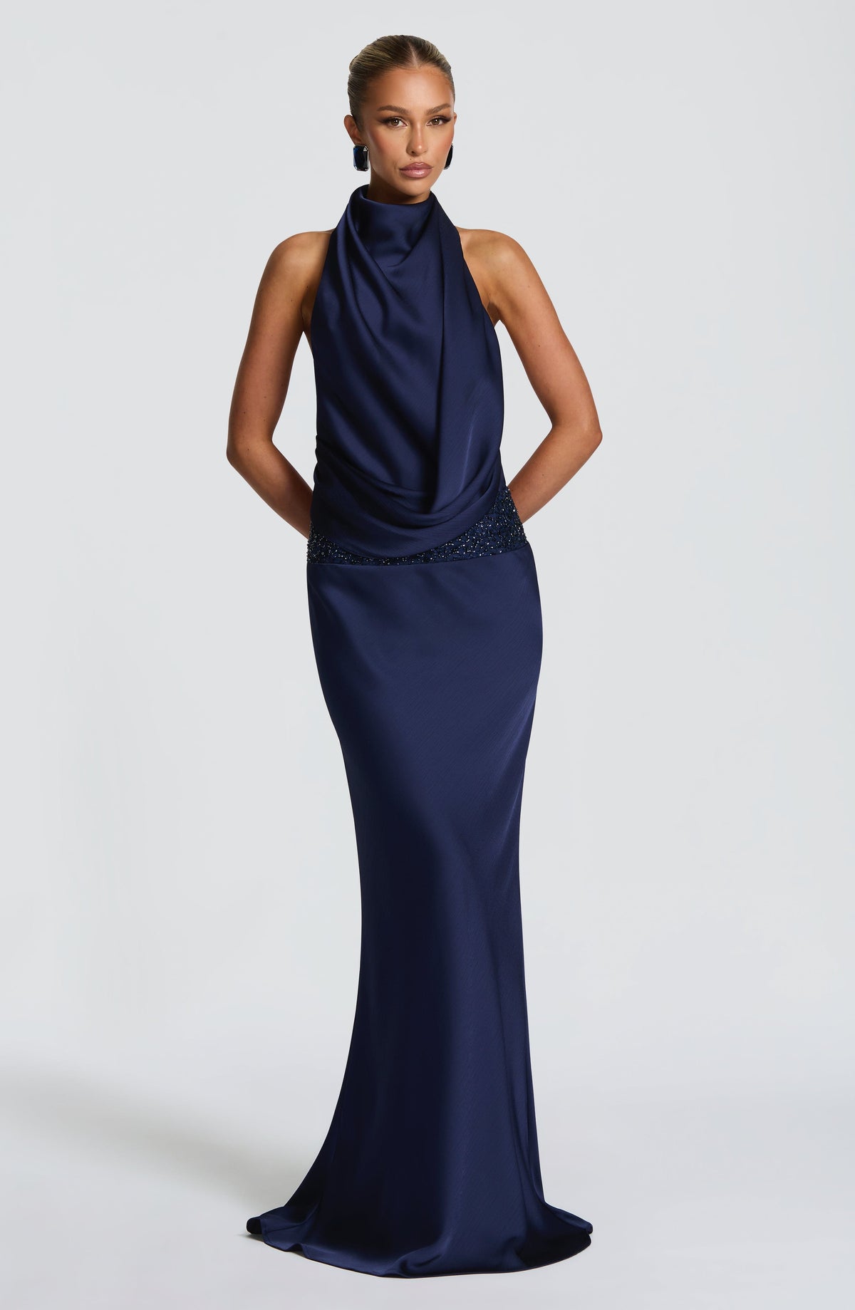 Armelle Maxi Elbise - Lacivert