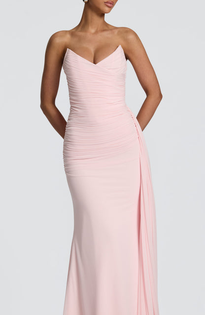 Ashika Maxi Elbise - Pudra