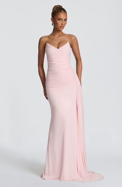 Ashika Maxi Elbise - Pudra