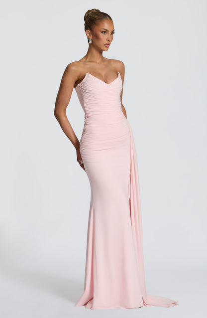 Ashika Maxi Elbise - Pudra