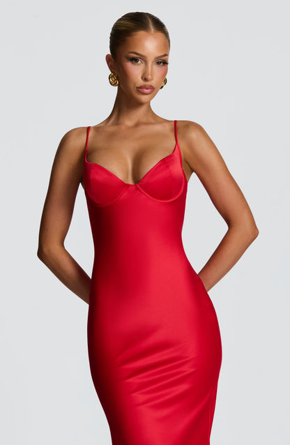 Athena Maxi Elbise - Kırmızı