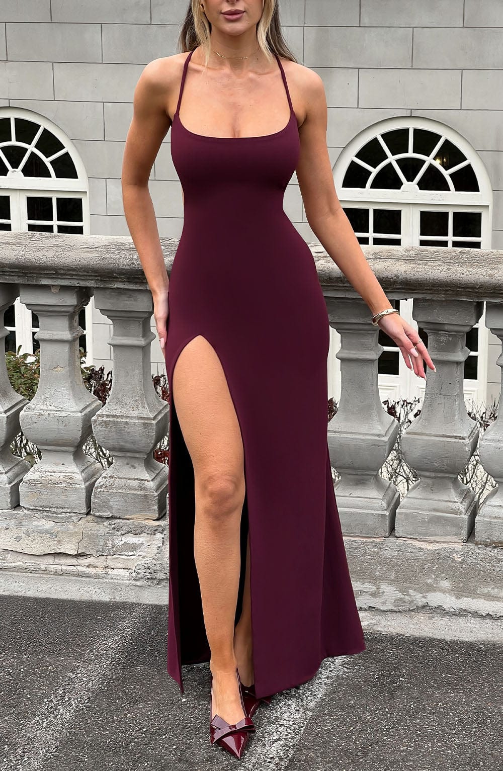 Beatrix Maxi Elbise - Vişne Çürüğü