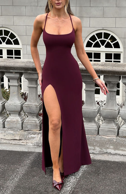 Beatrix Maxi Elbise - Vişne Çürüğü