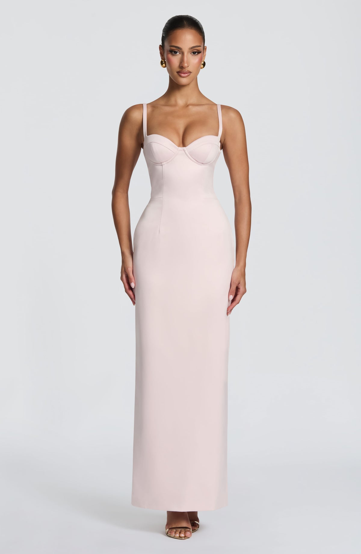 Bennett Maxi Elbise - Pudra