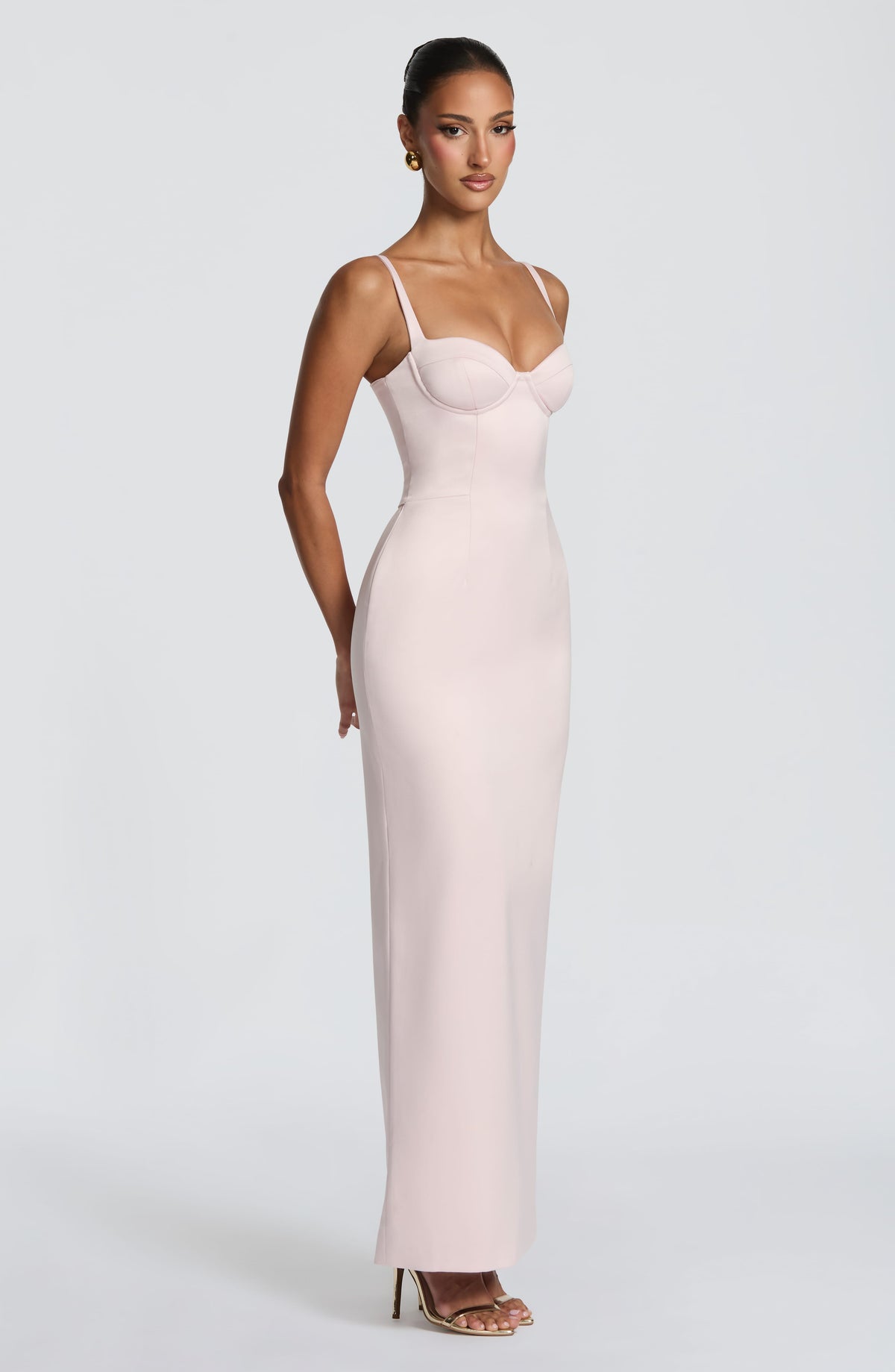 Bennett Maxi Elbise - Pudra