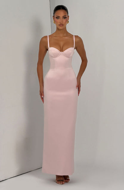 Bennett Maxi Elbise - Pudra
