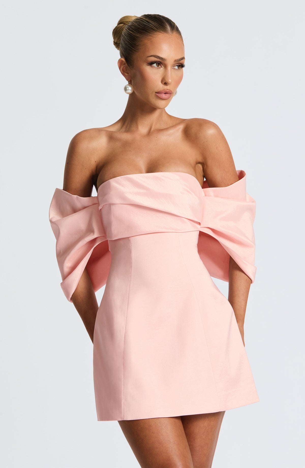 Briella Mini Elbise - Pudra