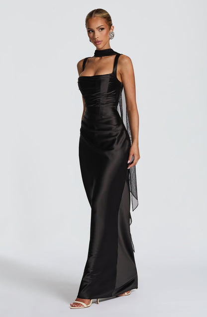 Calanthe Maxi Elbise - Siyah