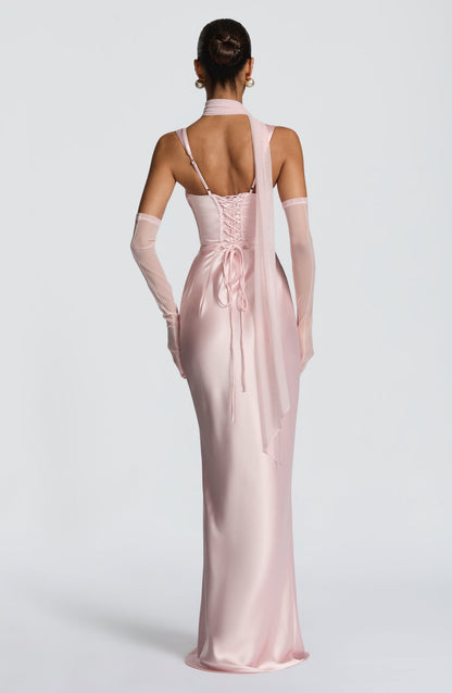 Calanthe Maxi Elbise - Pudra