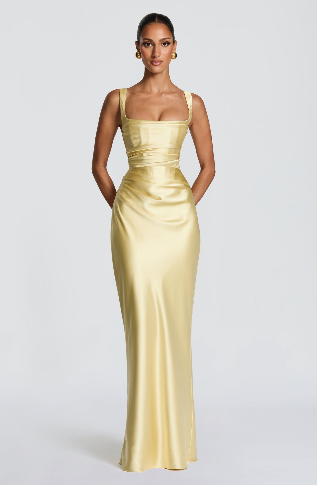 Calanthe Maxi Elbise - Limon Sarısı