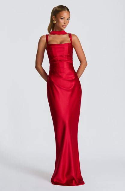 Calanthe Maxi Elbise - Kırmızı
