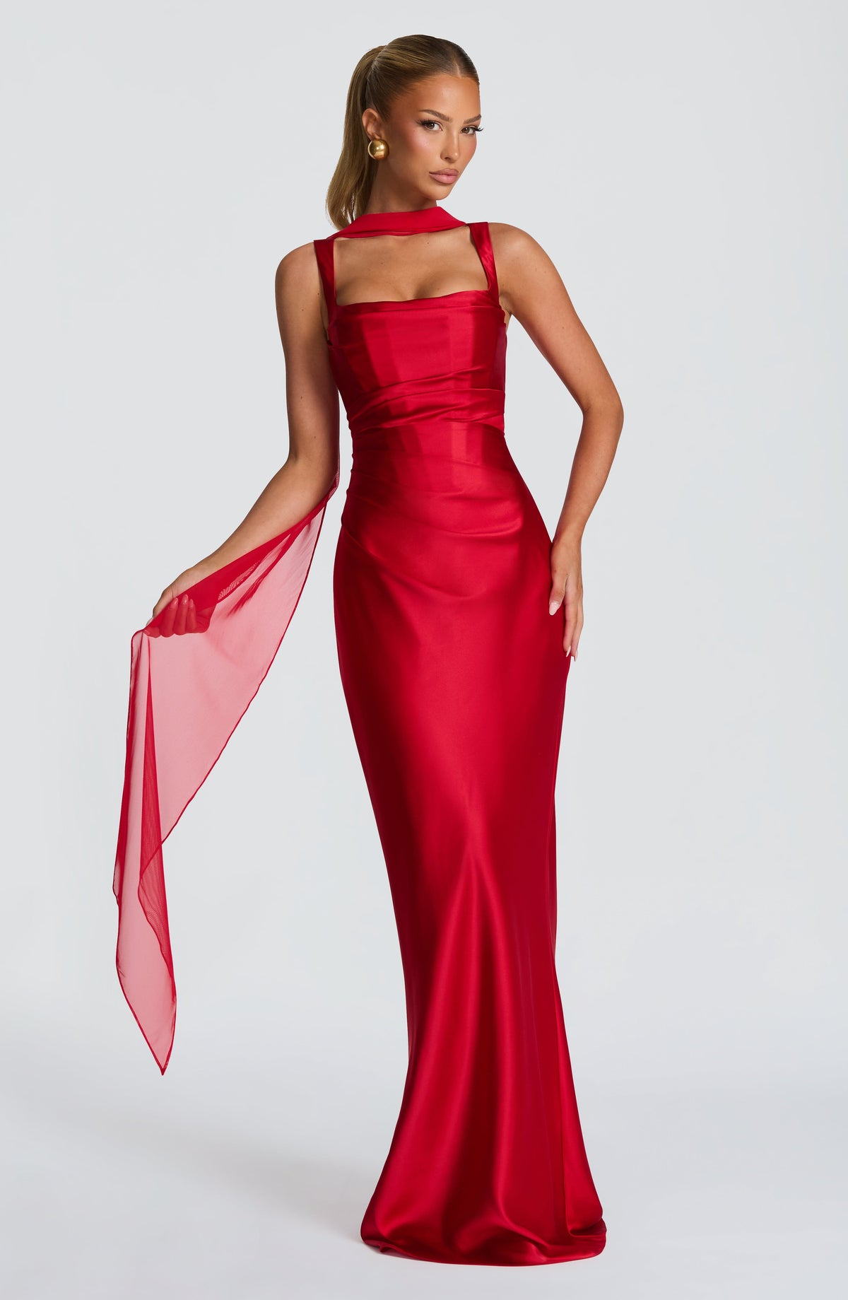 Calanthe Maxi Elbise - Kırmızı