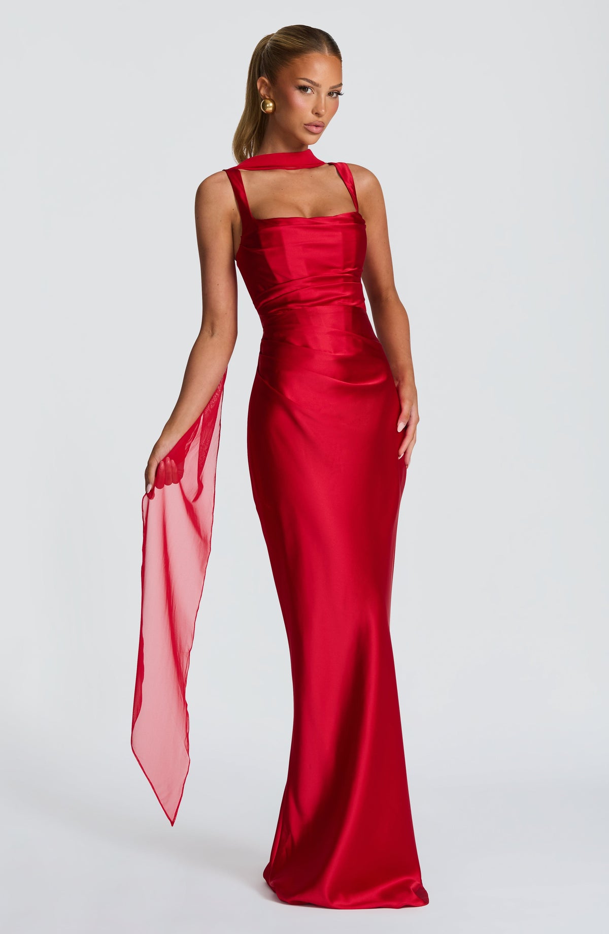 Calanthe Maxi Elbise - Kırmızı
