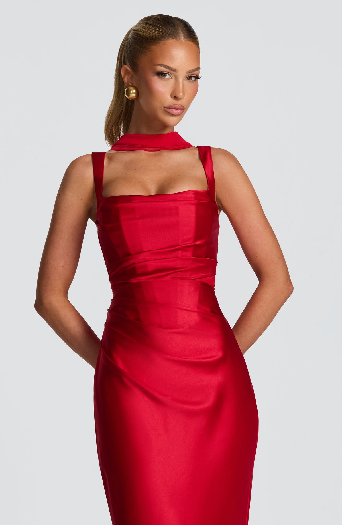 Calanthe Maxi Elbise - Kırmızı