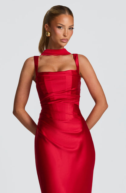 Calanthe Maxi Elbise - Kırmızı