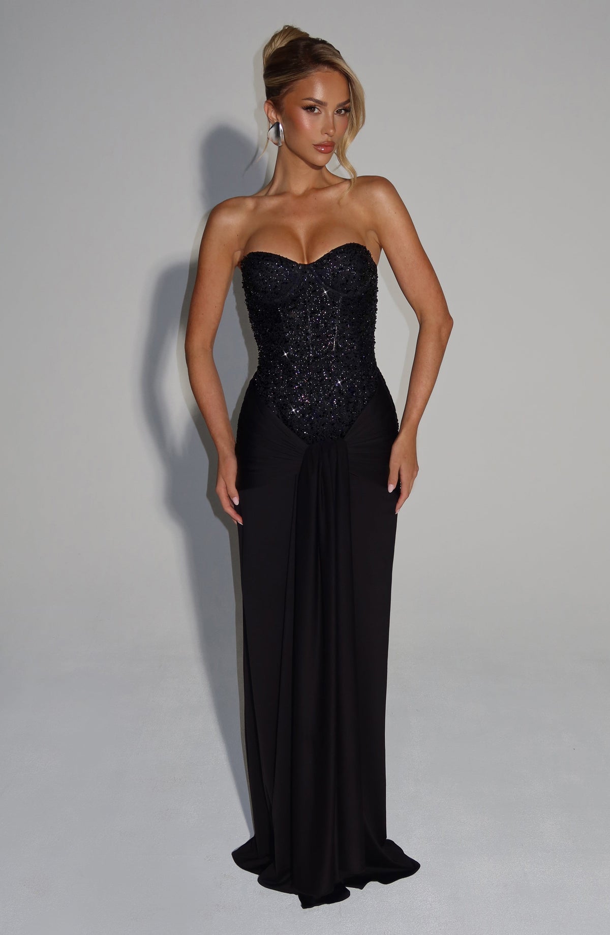 Carina Maxi Elbise - Siyah