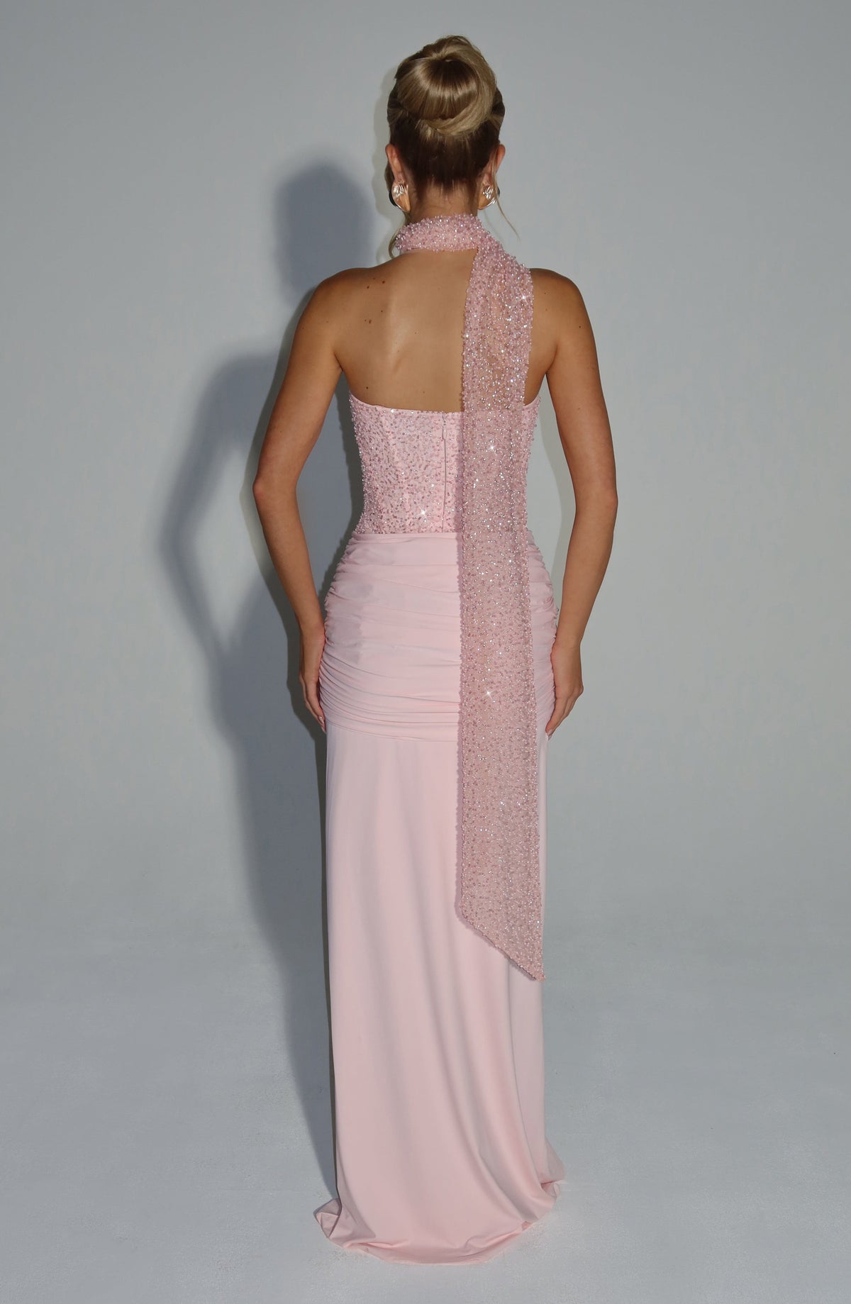 Carina Maxi Elbise - Pudra