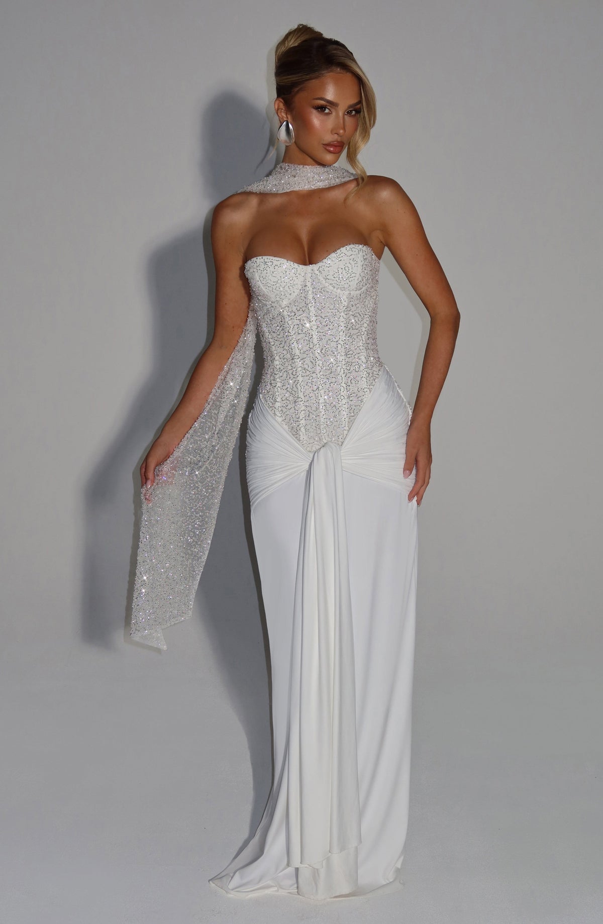 Carina Maxi Elbise - Fildişi