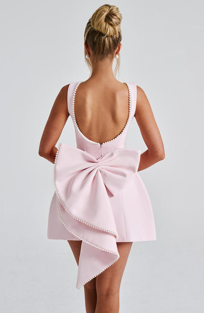 Carrie Mini Elbise - Pudra