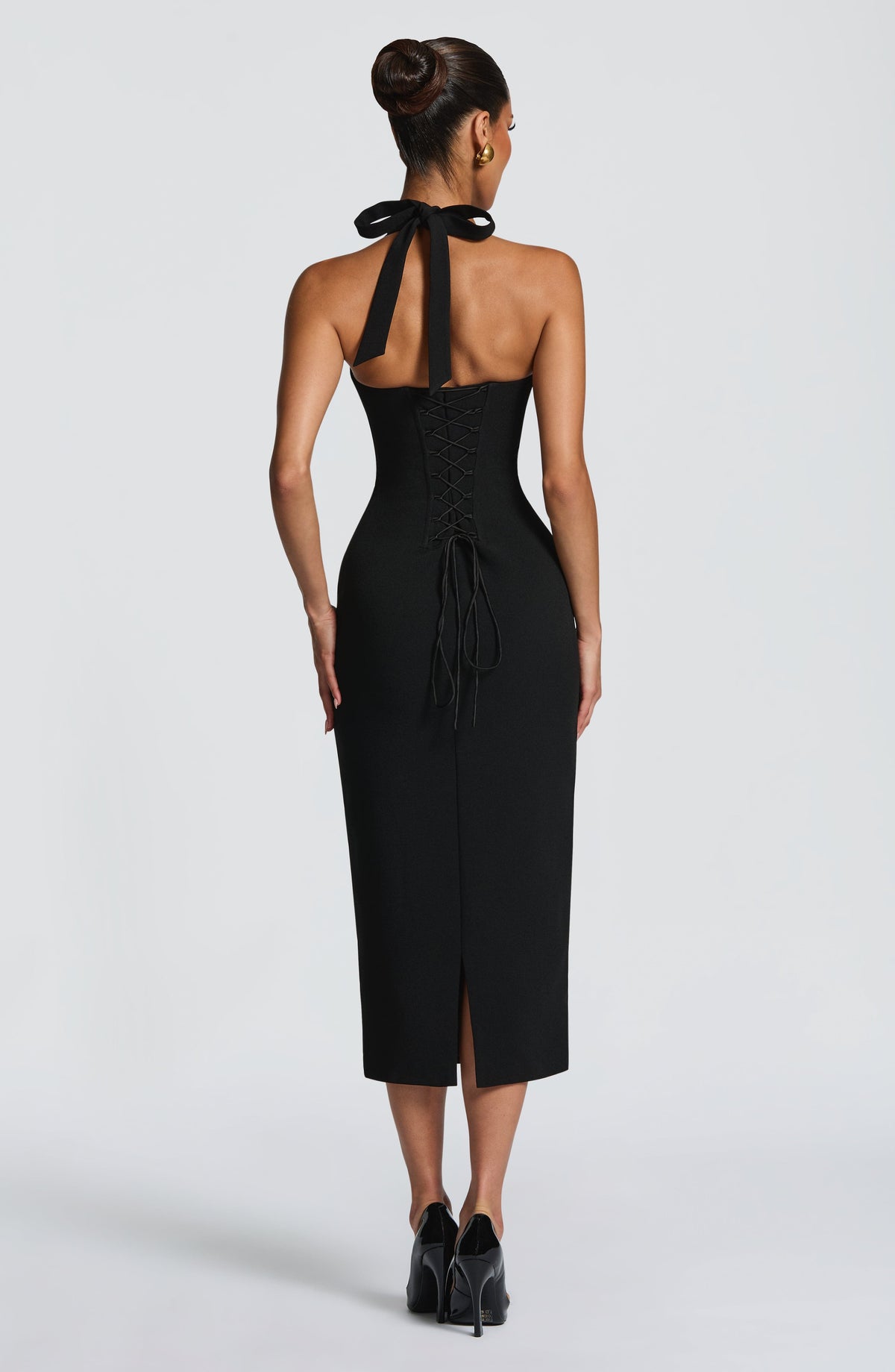 Cassia Midi Elbise - Siyah