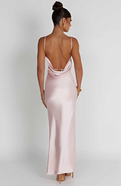 Celestina Maxi Elbise - Pudra