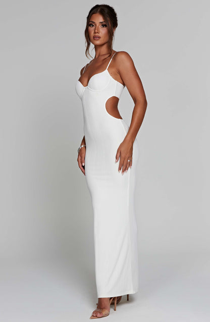 Celine Maxi Elbise - Beyaz
