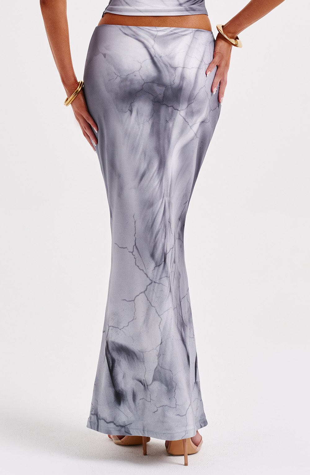 Charmayne Maxi Etek - Gri Body Deseni