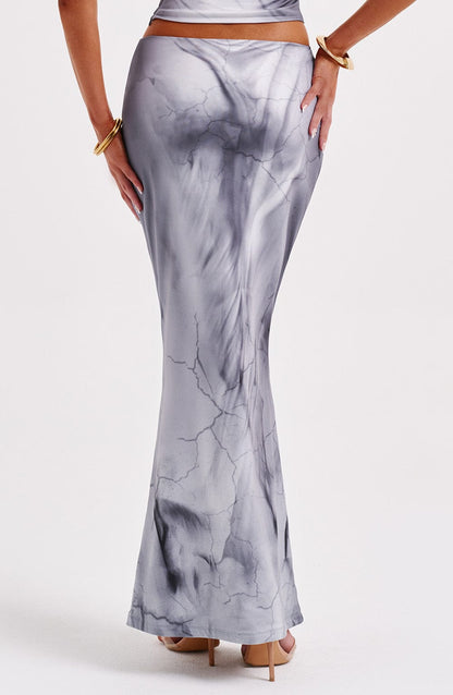 Charmayne Maxi Etek - Gri Body Deseni