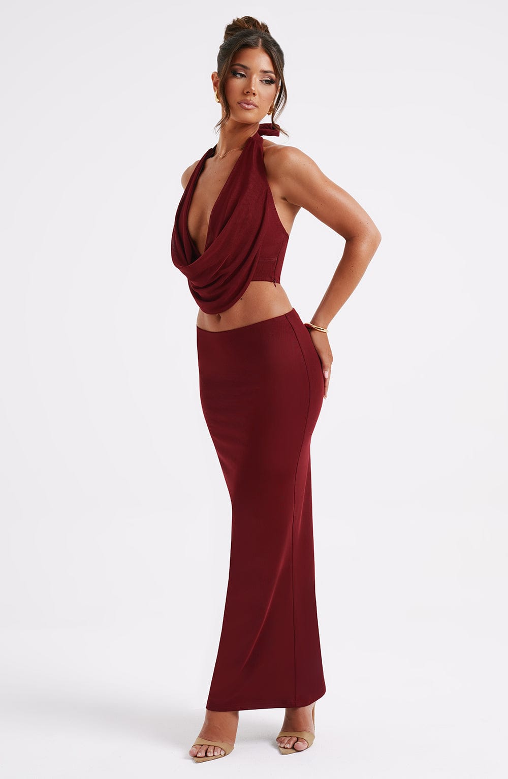 Chrishelle Maxi Etek - Bordo