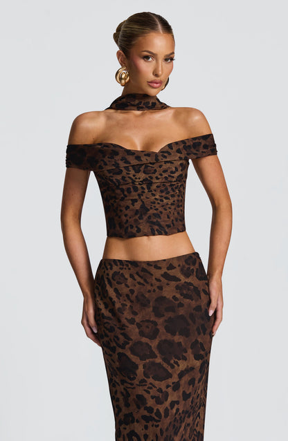 Chrysoula Üst - Leopar Desenli