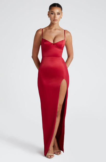 Clementine Maxi Elbise - Kırmızı