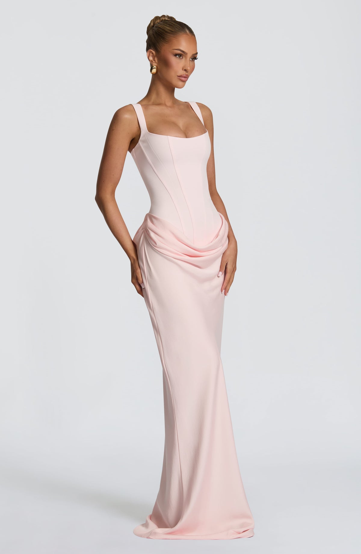 Cornelia Maxi Elbise - Pudra