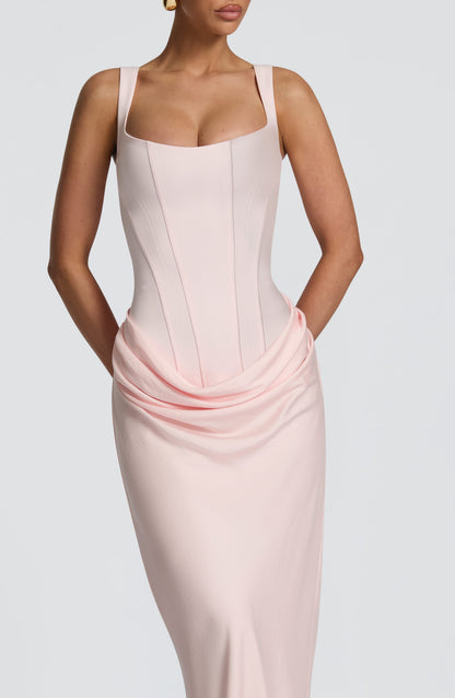 Cornelia Maxi Elbise - Pudra