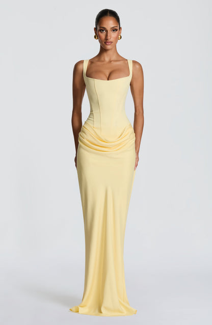 Cornelia Maxi Elbise - Limon Sarısı