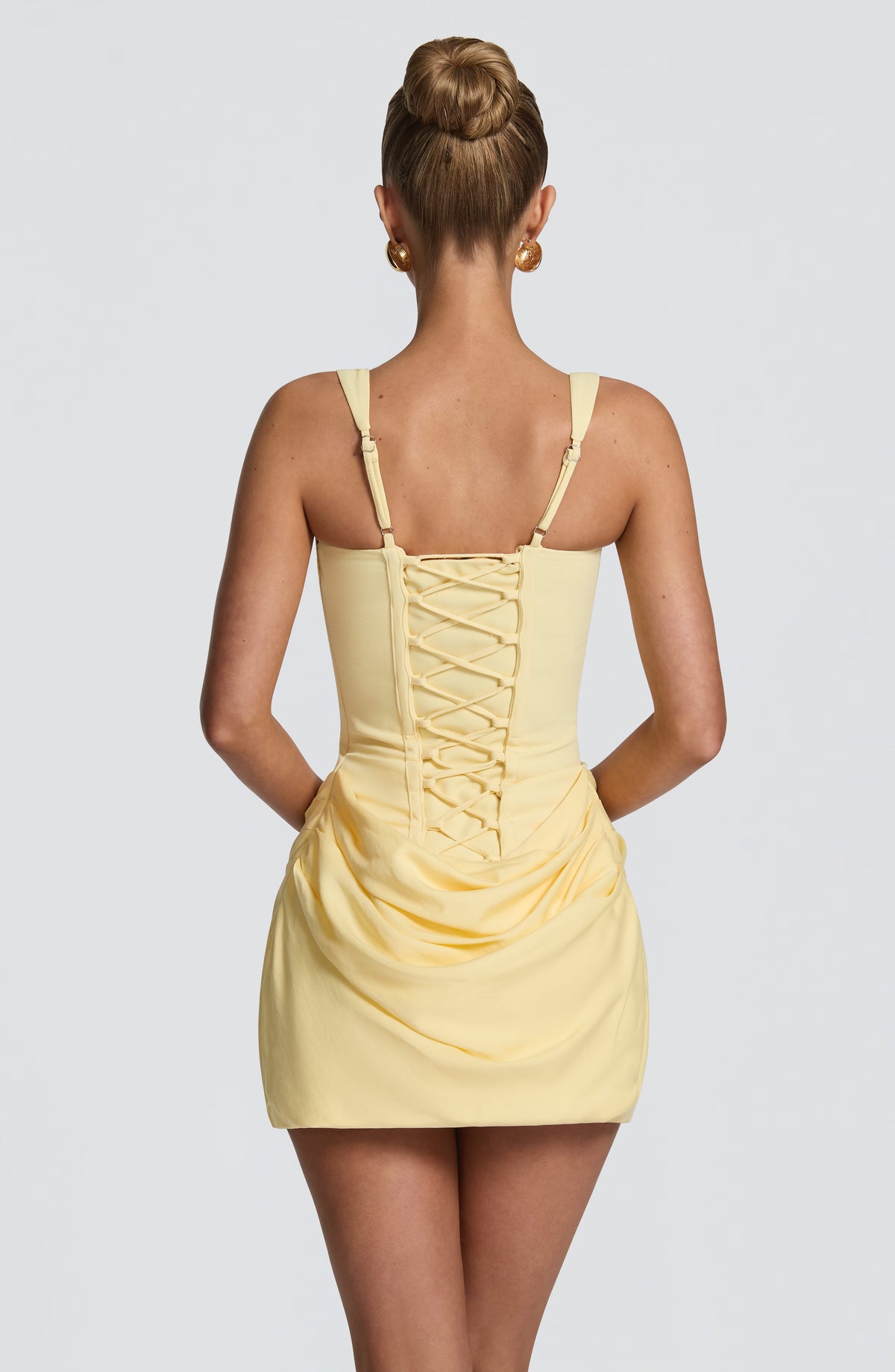 Cornelia Mini Elbise - Limon Sarısı