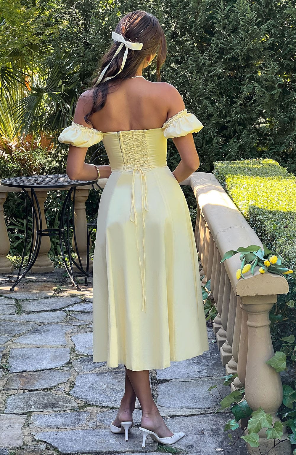 Courtney Midi Elbise - Limon Sarısı