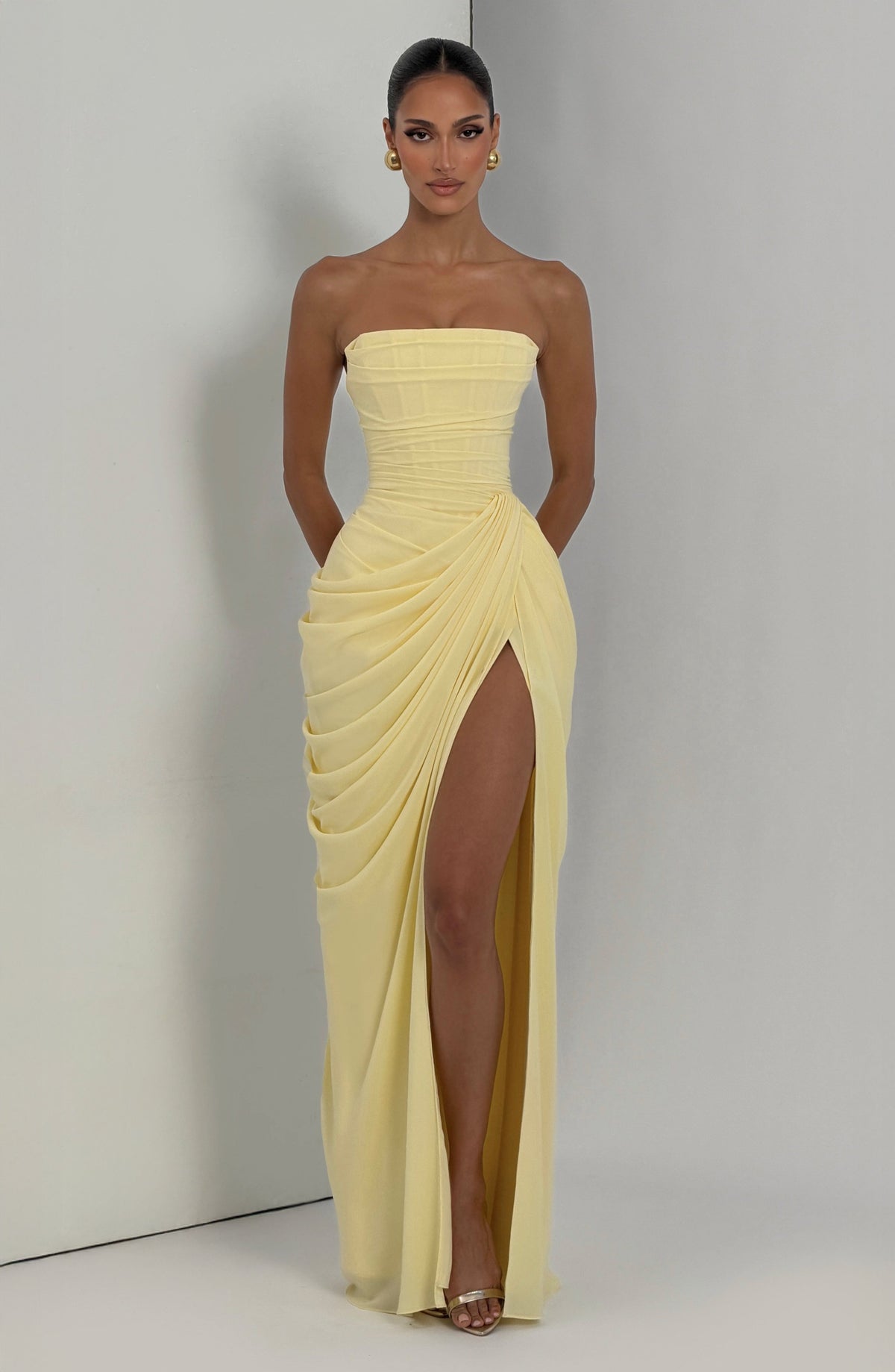Cyra Maxi Elbise - Limon Sarısı
